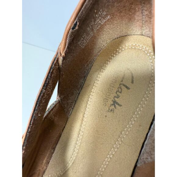 Clarks Bendables Mary Jane Flats Size 8.5W Brown Leather - Picture 7 of 8